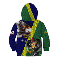 Manu'a Island and American Samoa Kid Hoodie Rooster and Eagle Mascot LT03 - Polynesian Pride