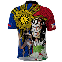 Philippines Lapu-Lapu Polo Shirt Filipino Sun Tattoo With Yakan Pattern