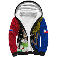 Philippines Lapu-Lapu Sherpa Hoodie Filipino Sun Tattoo With Yakan Pattern LT03 Unisex Red - Polynesian Pride