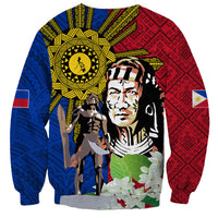 Philippines Lapu-Lapu Sweatshirt Filipino Sun Tattoo With Yakan Pattern