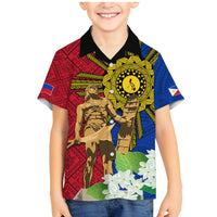 Philippines Lapu Lapu King Jasmine Flowers Family Matching Mermaid Dress and Hawaiian Shirt Filipino Sun Tattoo