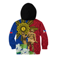Philippines Lapu Lapu King Jasmine Flowers Kid Hoodie Filipino Sun Tattoo