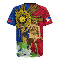 Philippines Lapu Lapu King Jasmine Flowers Rugby Jersey Filipino Sun Tattoo