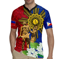 Philippines Lapu Lapu King Jasmine Flowers Rugby Jersey Filipino Sun Tattoo LT03 - Polynesian Pride