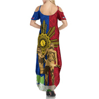 Philippines Lapu Lapu King Jasmine Flowers Summer Maxi Dress Filipino Sun Tattoo LT03 - Polynesian Pride