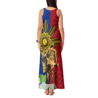 Philippines Lapu Lapu King Jasmine Flowers Tank Maxi Dress Filipino Sun Tattoo