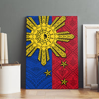 Philippines Sun Batok Tattoo Canvas Wall Art Polynesian and Yakan Pattern