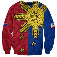 Philippines Sun Batok Tattoo Sweatshirt Polynesian and Yakan Pattern