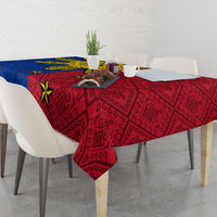 Philippines Sun Batok Tattoo Tablecloth Polynesian and Yakan Pattern