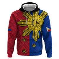 Philippines Sun Batok Tattoo Zip Hoodie Polynesian and Yakan Pattern