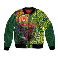 Proud of Manu'a Islands Bomber Jacket Rooster and Polynesian Art Wing Style