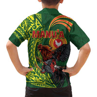 Proud of Manu'a Islands Family Matching Puletasi and Hawaiian Shirt Rooster and Polynesian Art Wing Style