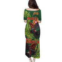 Proud of Manu'a Islands Family Matching Puletasi and Hawaiian Shirt Rooster and Polynesian Art Wing Style