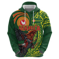 Proud of Manu'a Islands Hoodie Rooster and Polynesian Art Wing Style