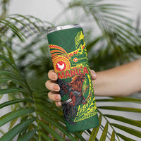Proud of Manu'a Islands Skinny Tumbler Rooster and Polynesian Art Wing Style