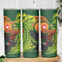 Proud of Manu'a Islands Skinny Tumbler Rooster and Polynesian Art Wing Style