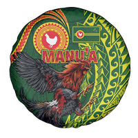 Proud of Manu'a Islands Spare Tire Cover Rooster and Polynesian Art Wing Style