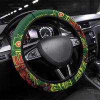 Proud of Manu'a Islands Steering Wheel Cover Rooster and Polynesian Art Wing Style