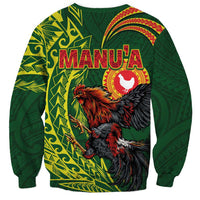 Proud of Manu'a Islands Sweatshirt Rooster and Polynesian Art Wing Style LT03 - Polynesian Pride