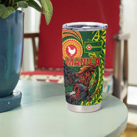 Proud of Manu'a Islands Tumbler Cup Rooster and Polynesian Art Wing Style
