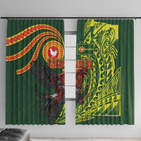 Proud of Manu'a Islands Window Curtain Rooster and Polynesian Art Wing Style