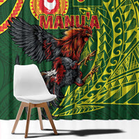 Proud of Manu'a Islands Window Curtain Rooster and Polynesian Art Wing Style
