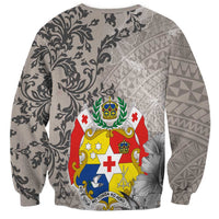Tonga Culture Sweatshirt Ngatu Pattern and Blooming Hibiscus LT03 - Polynesian Pride