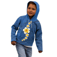 Polynesian Hibiscus and Plumeria with Tapa Pattern Kid Hoodie Blue Color LT03 - Polynesian Pride