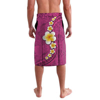 Polynesian Hibiscus and Plumeria with Tapa Pattern Lavalava Pink Color