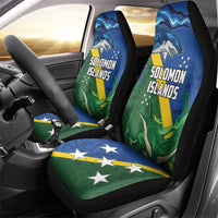 Solomon Islands Polynesian Tribal Shark and Crocodile Car Seat Cover