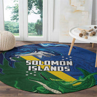 Solomon Islands Polynesian Tribal Shark and Crocodile Round Carpet