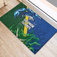 Solomon Islands Polynesian Tribal Shark and Crocodile Rubber Doormat