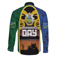 Solomon Islands Remembrance Day Family Matching Tank Maxi Dress and Hawaiian Shirt Lest We Forget and Polynesian Tattoo Pattern