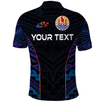 Personalised Tahiti Triathlon Polynesian Pattern Polo Shirt