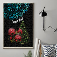 Personalized New Zealand Christmas Canvas Wall Art Maori Santa Pikorua and Pohutukawa Meri Kirihimete LT03 - Polynesian Pride