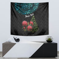 Personalized New Zealand Christmas Tapestry Maori Santa Pikorua and Pohutukawa Meri Kirihimete LT03 - Polynesian Pride