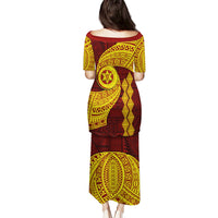 Tonga High School Puletasi Traditional Ngatu and Polynesian Pattern LT03 - Polynesian Pride