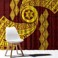 Tonga High School Window Curtain Traditional Ngatu and Polynesian Pattern LT03 - Polynesian Pride