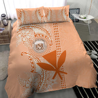 Kanaka Maoli Tropical Flowers with Kakau Tribal Bedding Set Peach Fuzz Color LT03 - Polynesian Pride