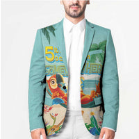 Aloha Hawaii It's 5 o'clock Somewhere Blazer Chill Parrot on Beach with Tropical Plants LT03 - Polynesian Pride