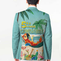 Aloha Hawaii It's 5 o'clock Somewhere Blazer Chill Parrot on Beach with Tropical Plants LT03 - Polynesian Pride