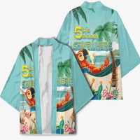 Aloha Hawaii It's 5 o'clock Somewhere Kimono Chill Parrot on Beach with Tropical Plants LT03 - Polynesian Pride