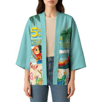 Aloha Hawaii It's 5 o'clock Somewhere Kimono Chill Parrot on Beach with Tropical Plants LT03 - Polynesian Pride