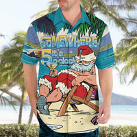 Mele Kalikimaka Hawaii It's 5 o'clock Somewhere Hawaiian Shirt Funny Lazy Santa Claus Chilling with Cocktail - Polynesian Pride