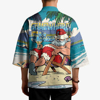 Mele Kalikimaka Hawaii It's 5 o'clock Somewhere Kimono Funny Lazy Santa Claus Chilling with Cocktail LT03 - Polynesian Pride