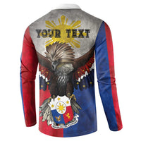 Custom Philippines World Champion Boxing Button Sweatshirt Eagle-Grunge Design LT03 - Polynesian Pride