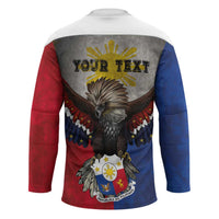 Custom Philippines World Champion Boxing Hockey Jersey Eagle-Grunge Design - Polynesian Pride