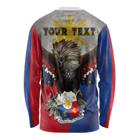 Custom Philippines World Champion Boxing Long Sleeve Shirt Eagle-Grunge Design LT03 - Polynesian Pride