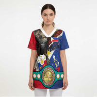 Custom Philippines World Champion Boxing Scrub Top Eagle-Grunge Design LT03 - Polynesian Pride