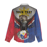 Custom Philippines World Champion Boxing Women Casual Shirt Eagle-Grunge Design LT03 - Polynesian Pride